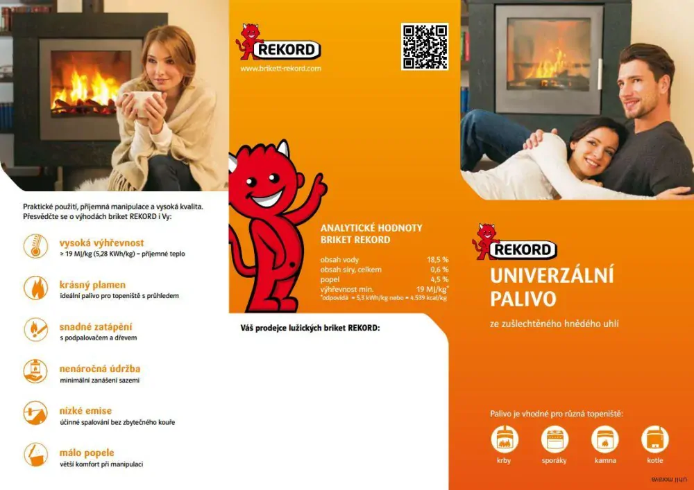 Hnědouhelné brikety "4" pytlovaná